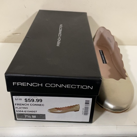 French Connection, size 7.5, gold flat shoe - Picture 4 of 5